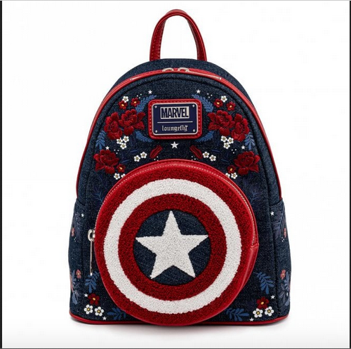 Captain America Floral Shield - Loungefly Mini Backpack