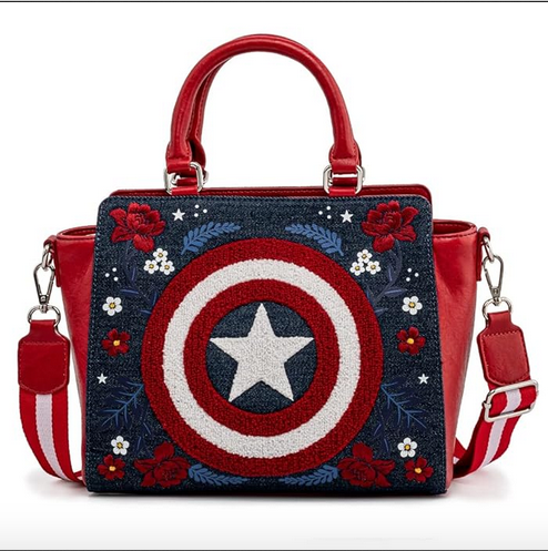 Captain America Floral Shield - Loungefly Crossbody Bag