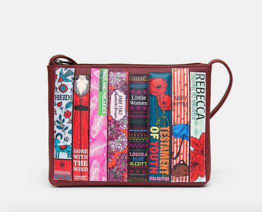 Cherry Red Bookworm Leather Cross Body Bag - Yoshi