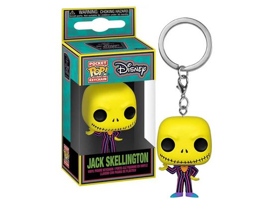 Nightmare Before Christmas Blacklight Jack Skellington - Mini Funko Pocket Pop Keyring Keychain