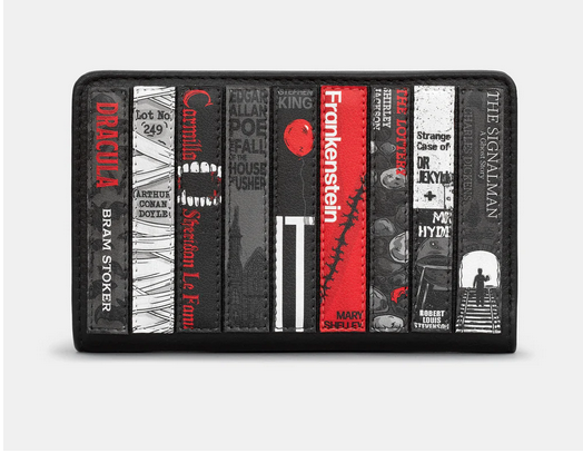 Horror Bookworm Zip Round Leather Purse - Yoshi