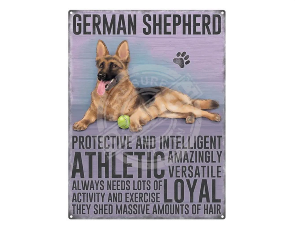 German Shepherd - Dog Breed Metal Wall Sign - Tin Picture