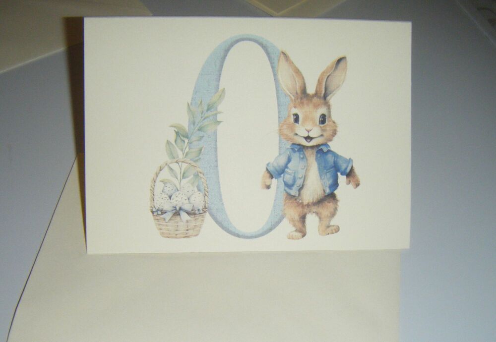 A-Z Happy Easter Card - Bunny and Letter