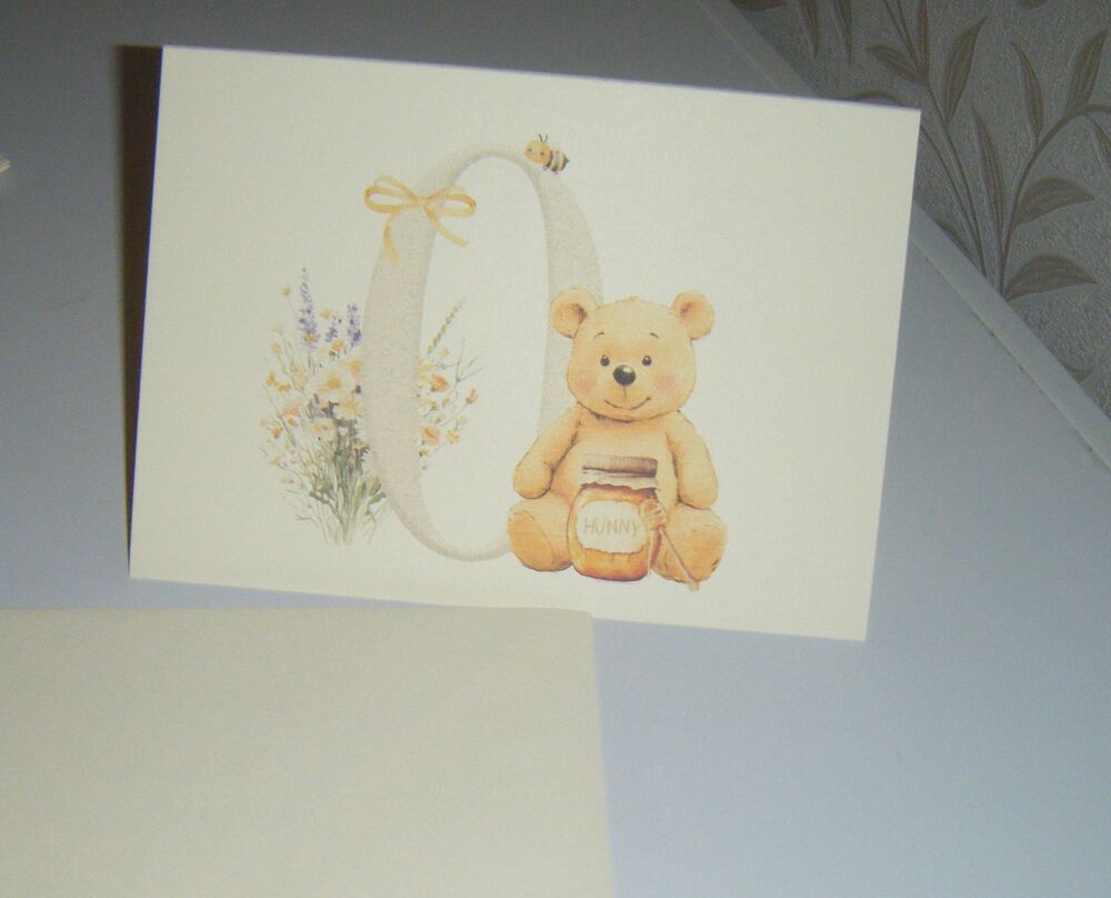A-Z New Baby Card - Bear and Letter