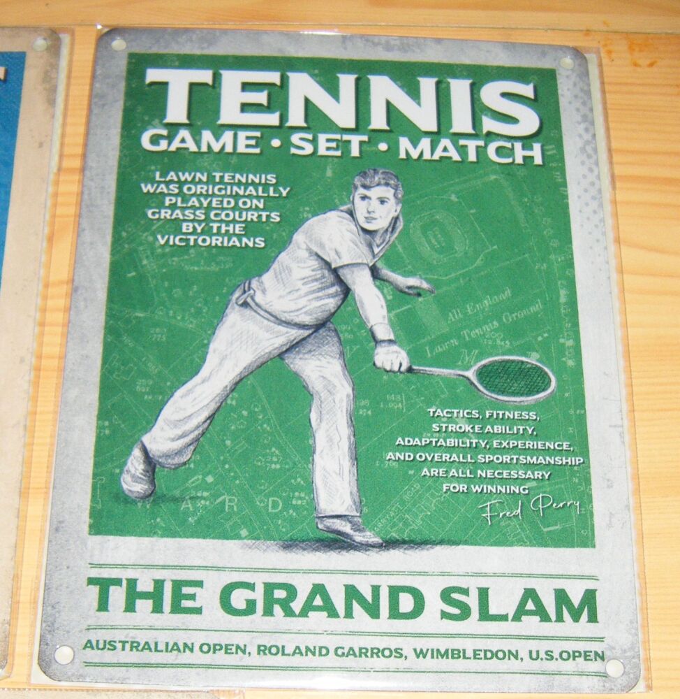Tennis Vintage Sport Metal Wall Sign