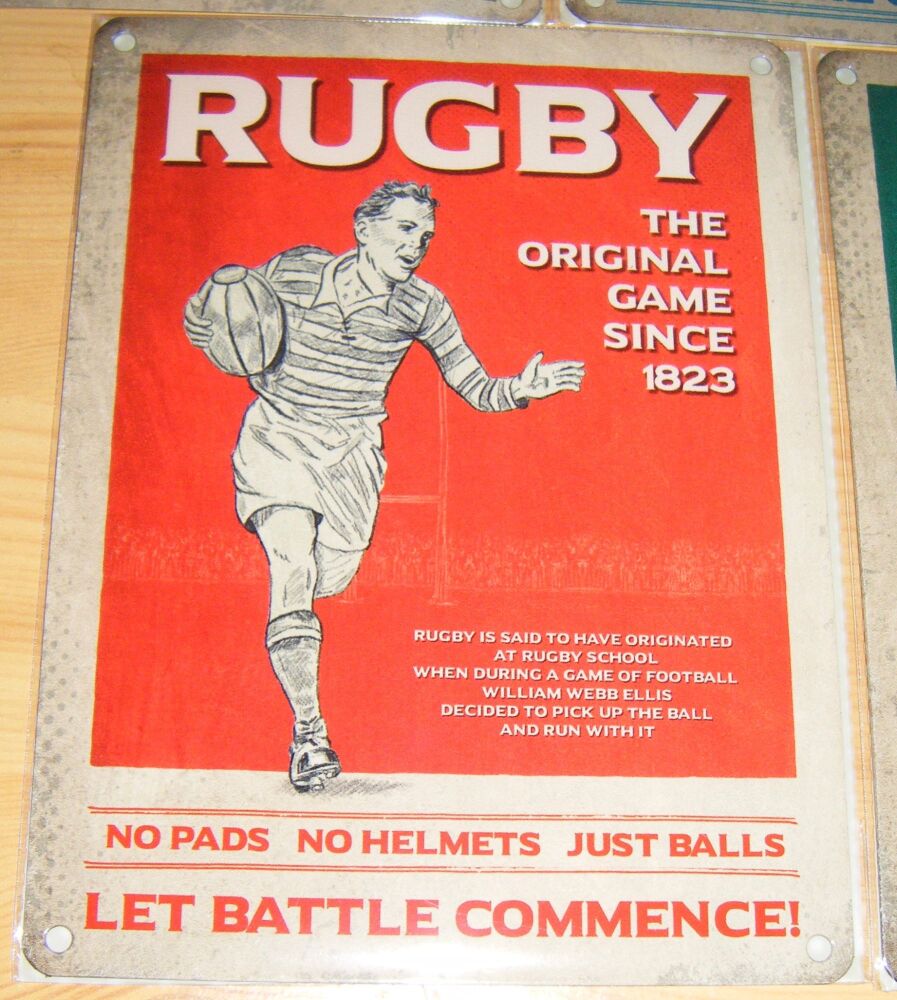 Rugby Vintage Sport Metal Wall Sign