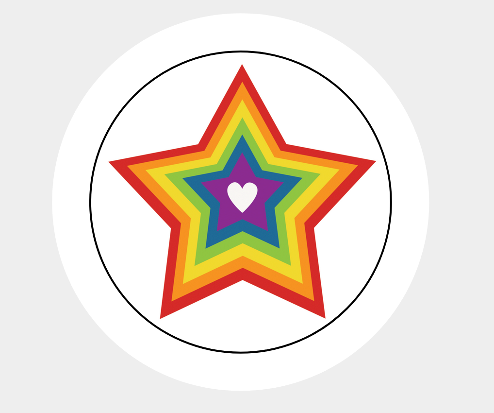 Star Rainbow Pride Fun Stickers