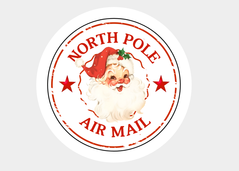Airmail Santa North Pole Stickers 