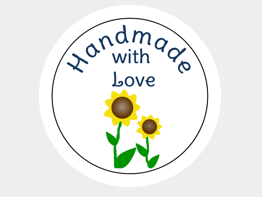 Handmade with Love Sunflower Stickers