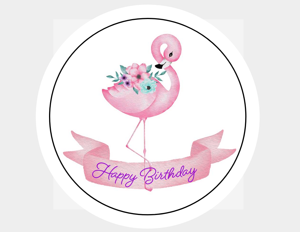 Happy Birthday Flamingo Stickers