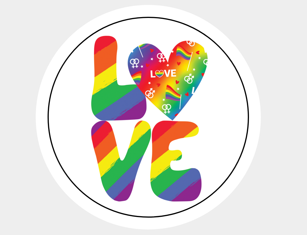Love Word Pride Rainbow  Fun Stickers Seals Labels