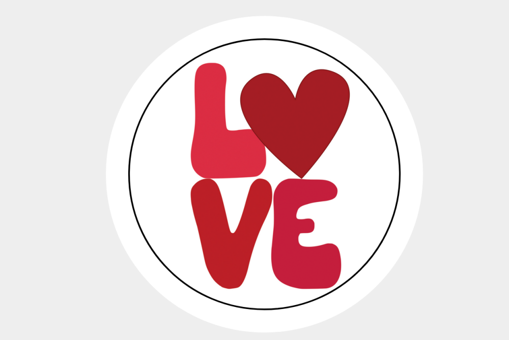 Love Word With Heart Stickers Seals Labels
