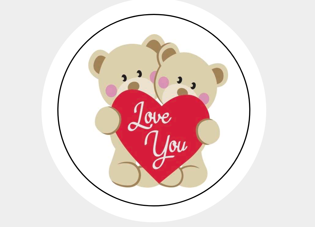 Love You Bears Stickers Labels Seals - Design 2