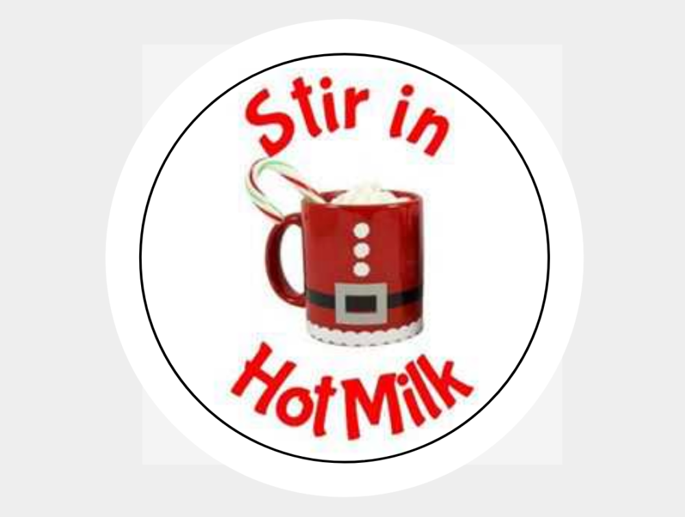 Stir in Hot Milk Instructions Labels Stickers