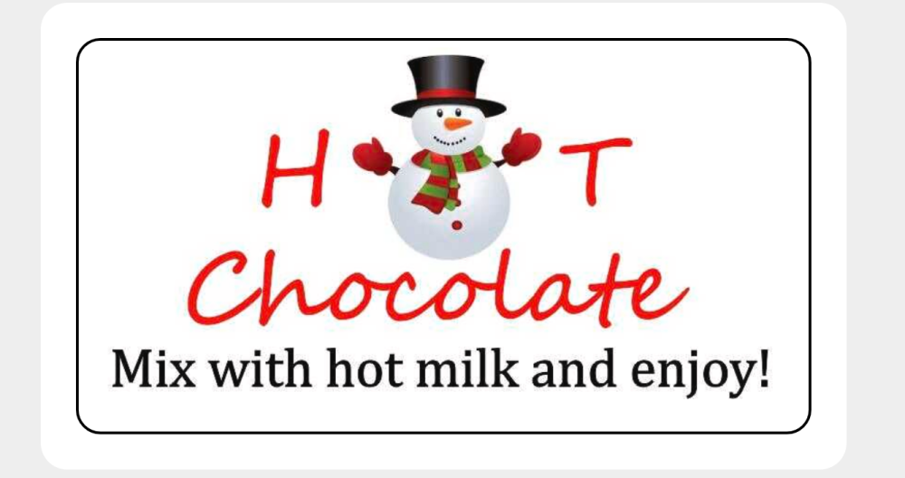 Snowman Mix with Hot Milk Stickers A4 - 24 per Sheet