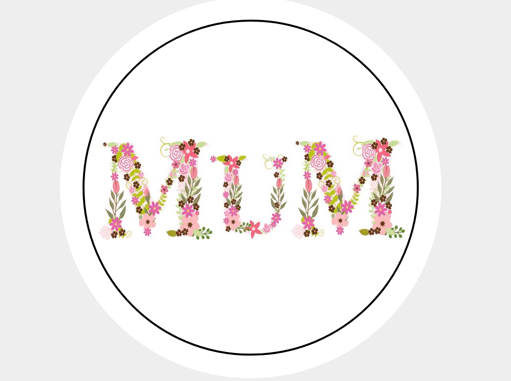 Mum Floral Design Stickers Seals Labels