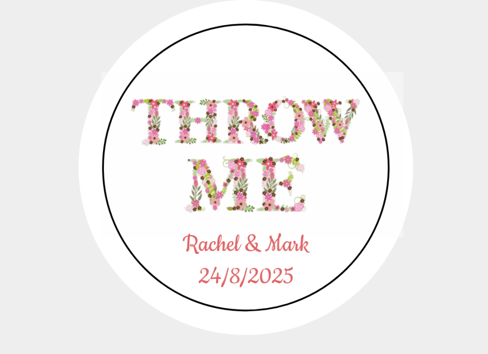 Throw Me Floral Custom Wedding Confetti Paper Stickers Seals Labels