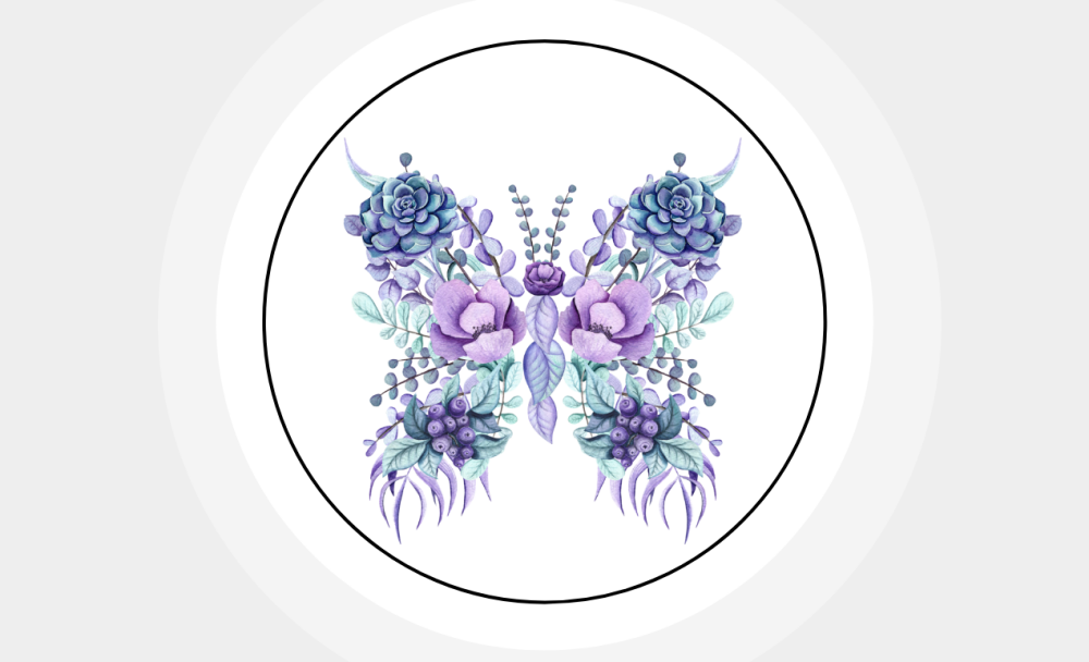 Butterfly Floral Purple Lilac Paper Stickers Seals