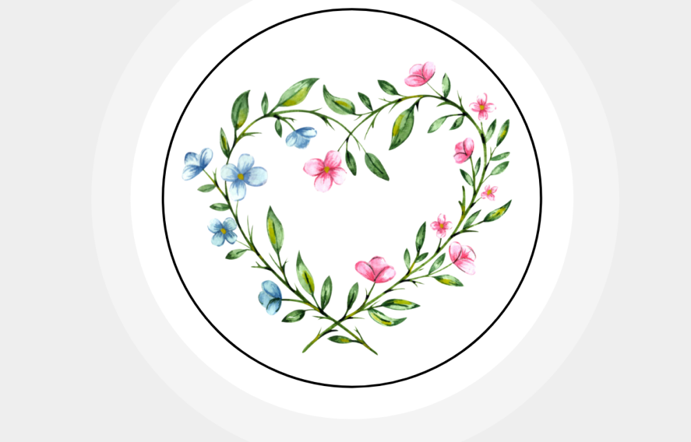 Flower Frame Heart Cute Paper Stickers Labels Seals
