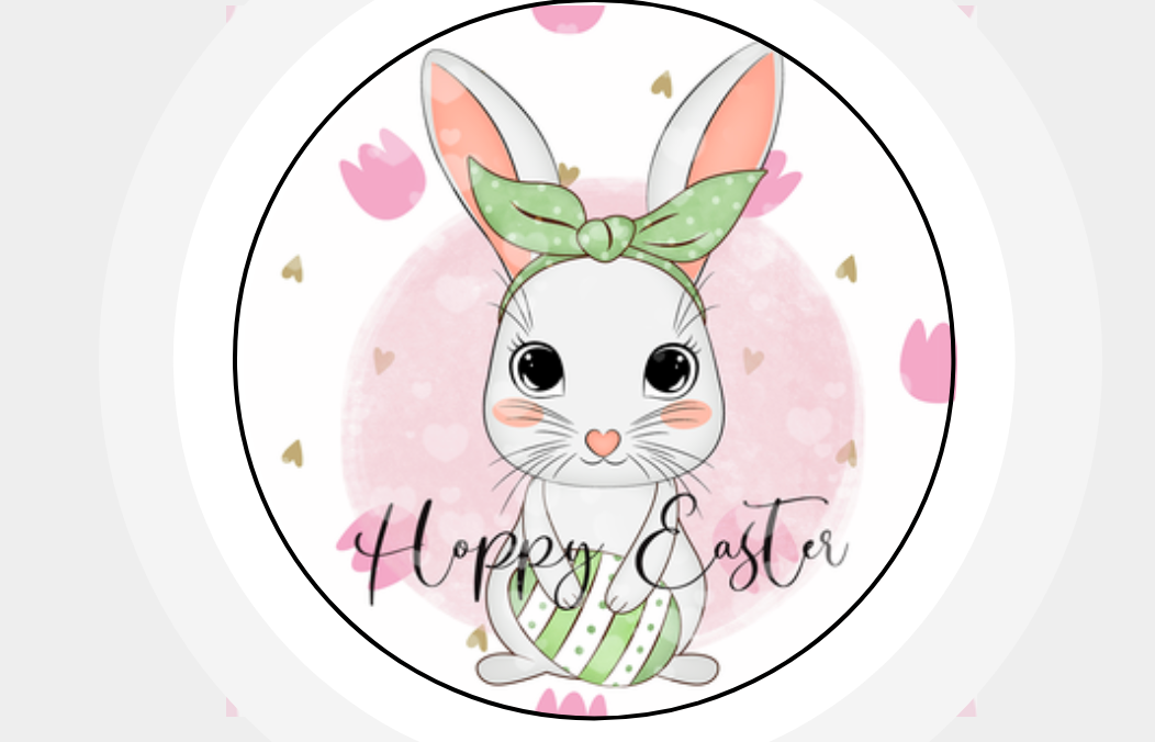 Hoppy Easter Bunny Rabbit Printed Stickers Seals Labels