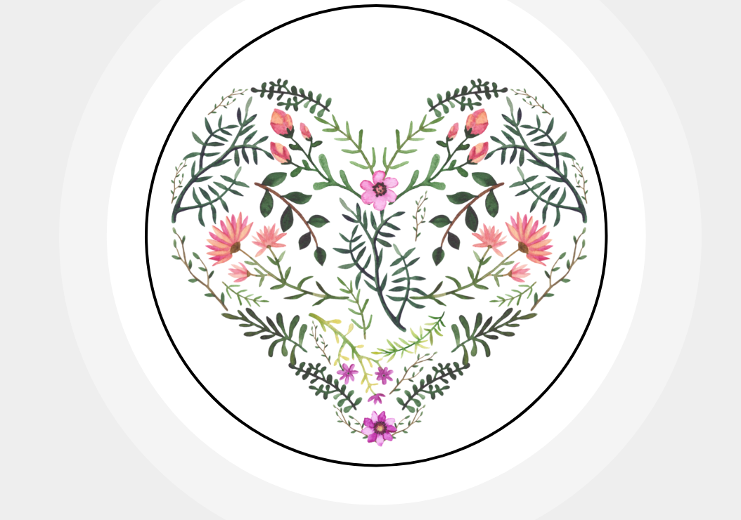Mixed Flower Heart Paper Stickers Labels Seals