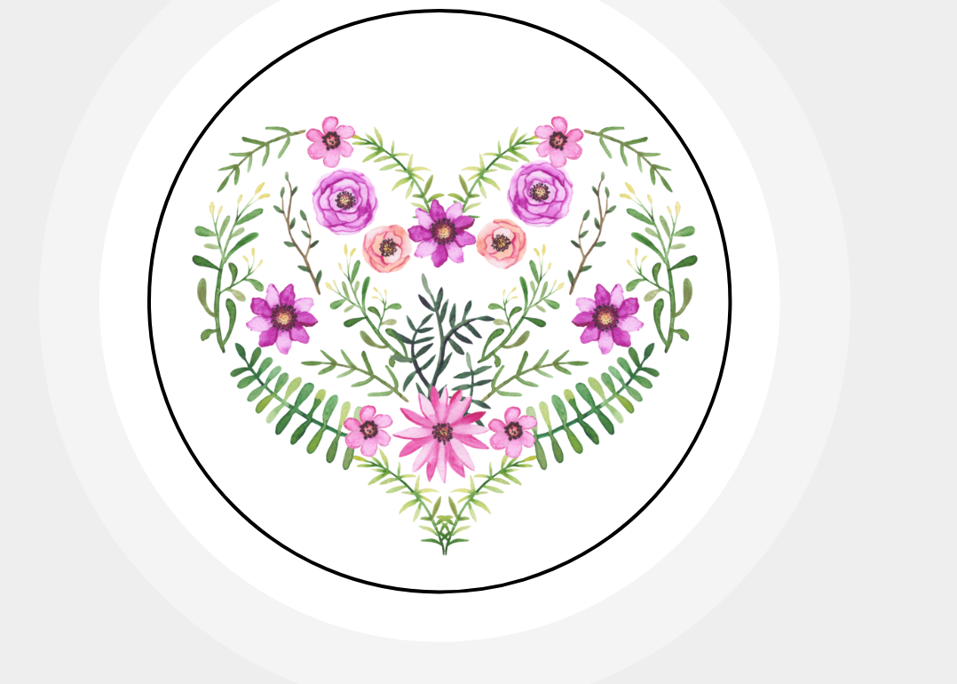 Mixed Pink Flower Heart Paper Stickers Labels Seals