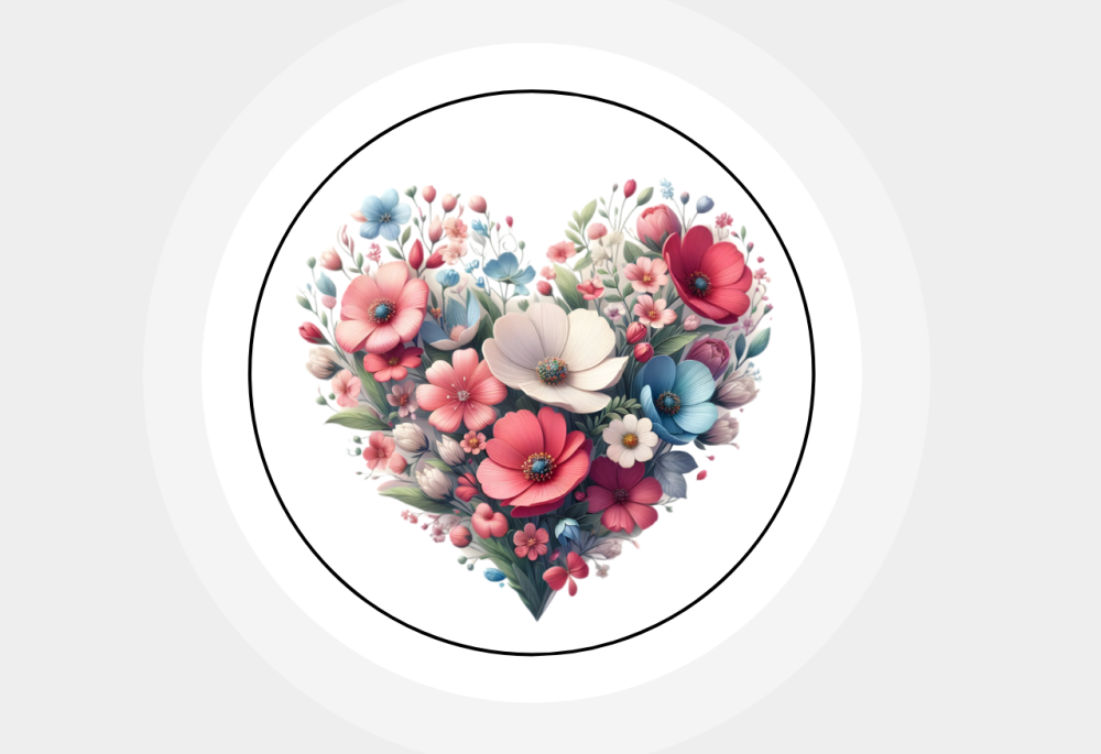 Flower Heart Soft Tones Paper Stickers Labels Seals
