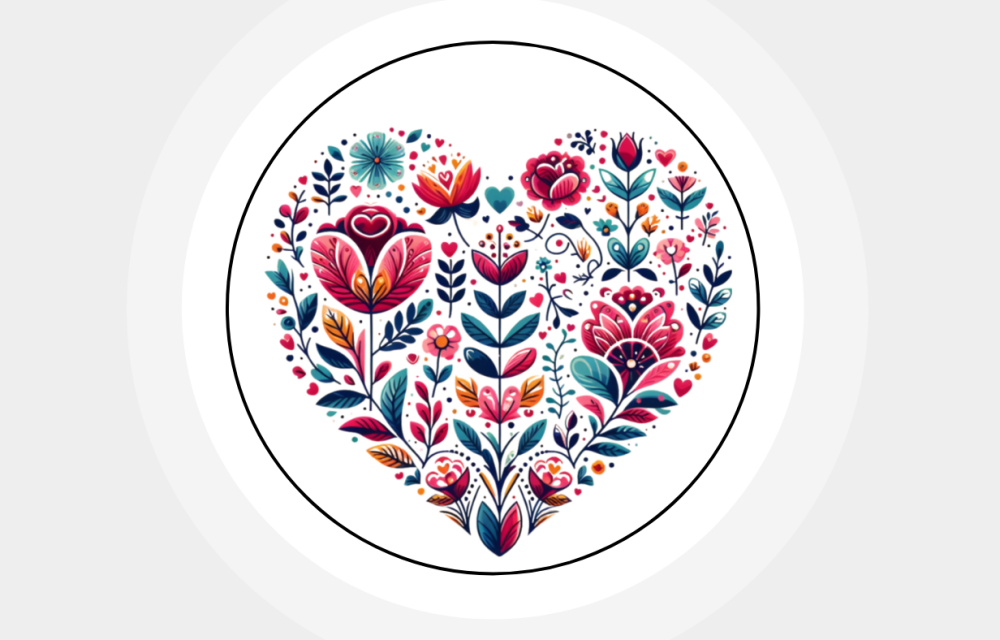 Flower Bright Mix Heart Paper Stickers Labels Seals