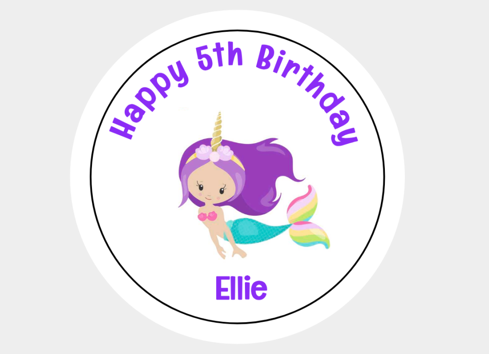 Happy Birthday Mermaid Design 1 Stickers