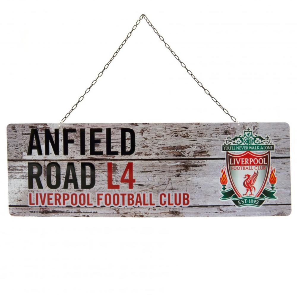 Liverpool FC - Rustic Anfield Road Metal Sign