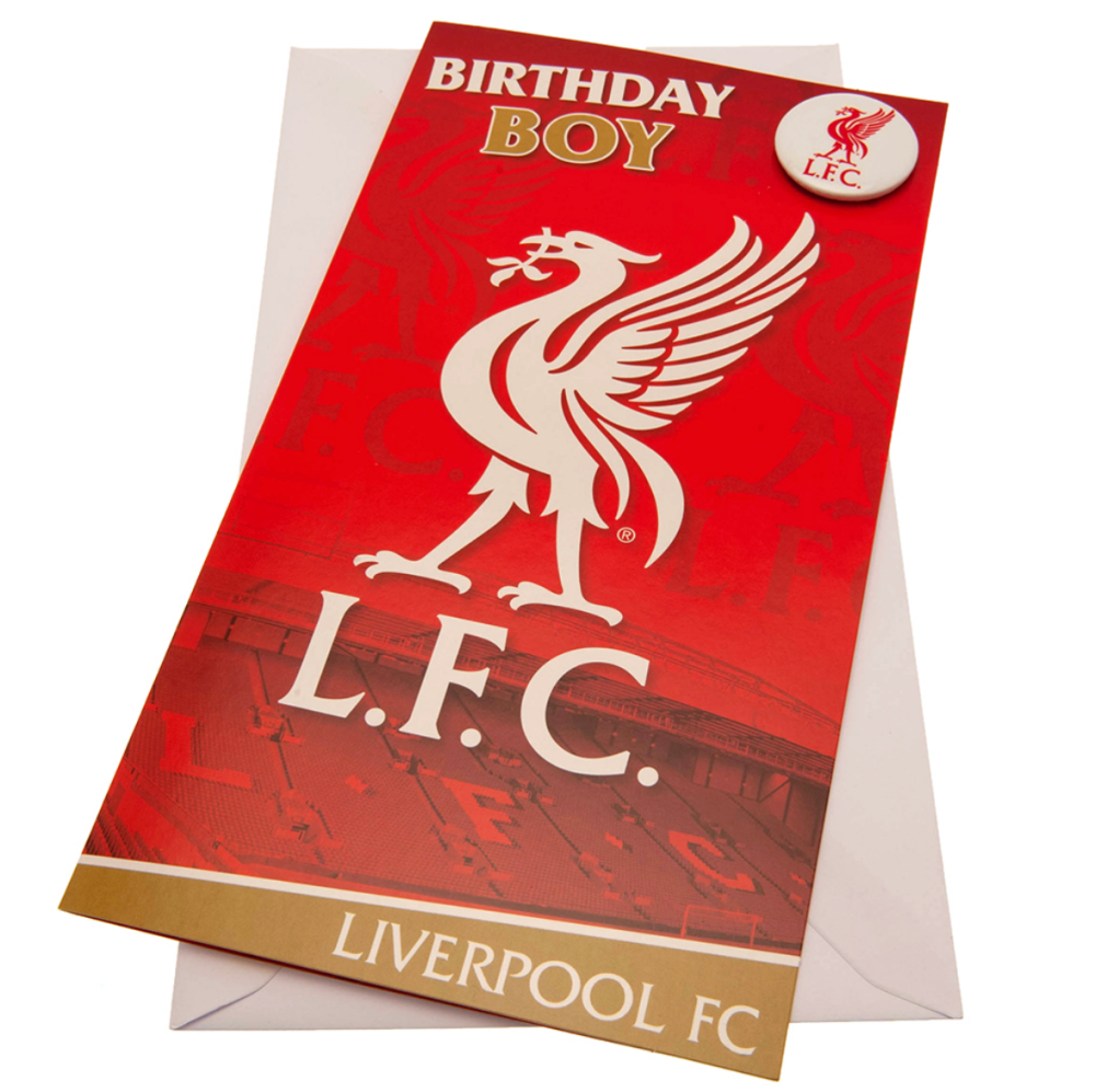 Liverpool FC Birthday Boy Card with Badge