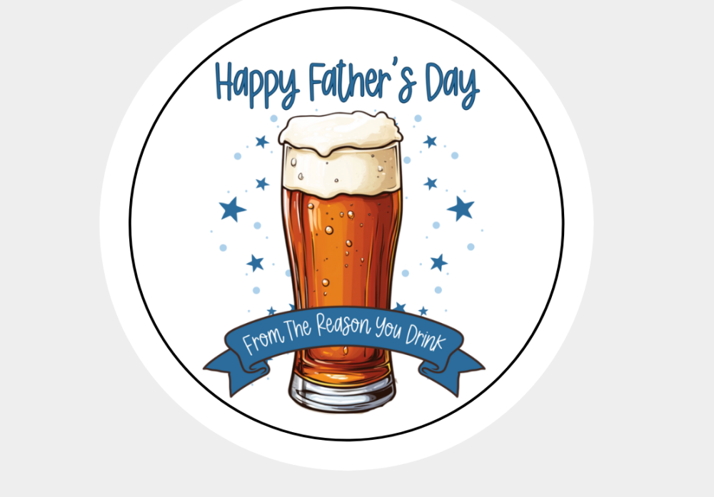 Father's Day Stickers Beer Glass Design