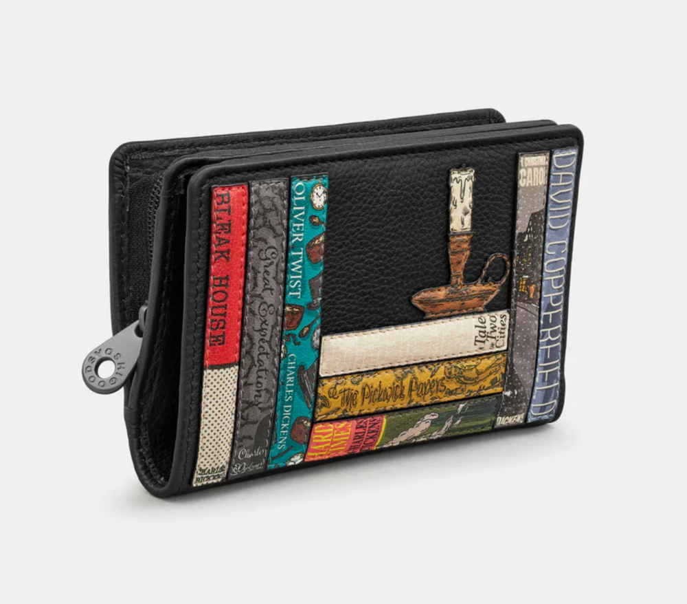 Charles Dickens Bookworm Zip Round Leather Purse - Yoshi