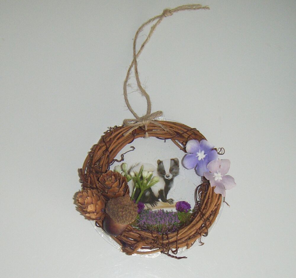 Mini Wreath - Woodland Badger