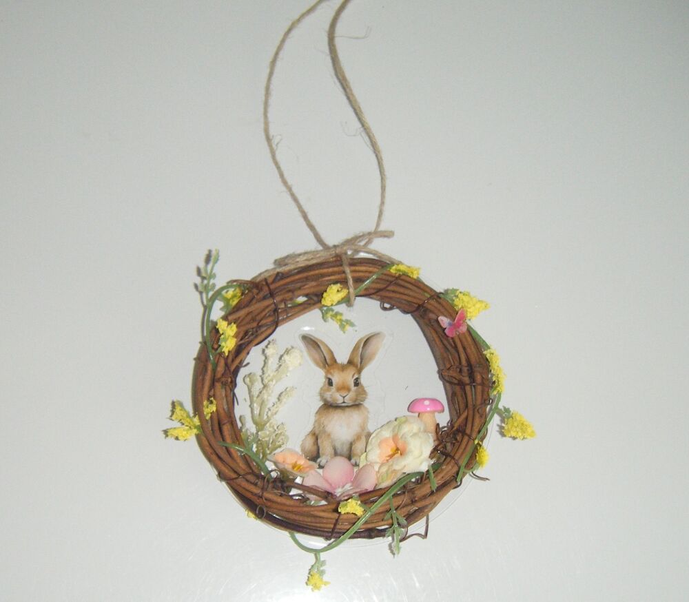 Mini Wreath - Woodland Floral Rabbit