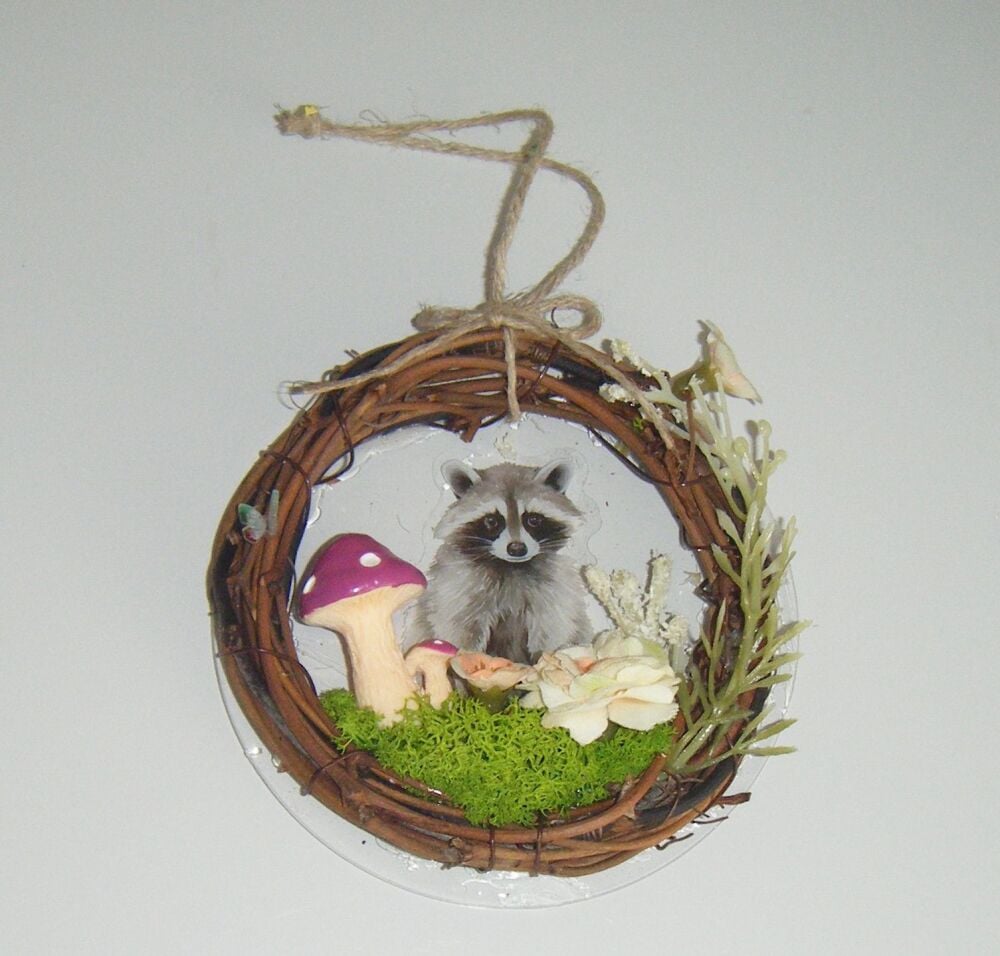 Mini Wreath - Woodland Mushroom Racoon