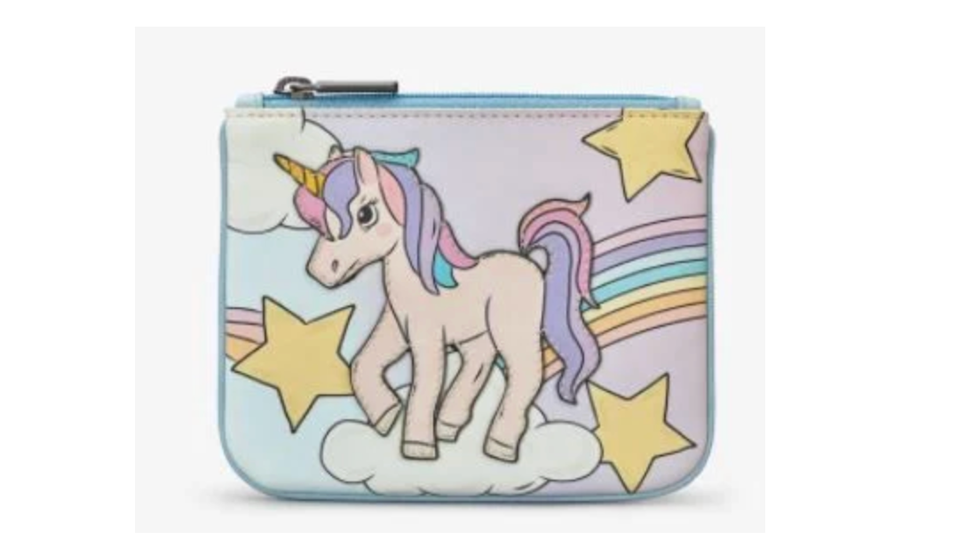 Magical Unicorn Zip Top Leather Coin Purse - Yoshi