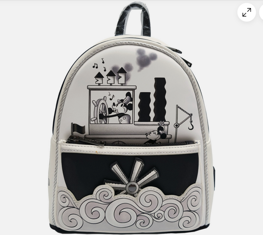 Disney Steamboat Willie Mickey Mouse Loungefly Mini Backpack Bag