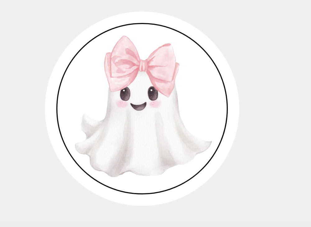 Halloween Girl Ghost Paper Stickers Labels Seals