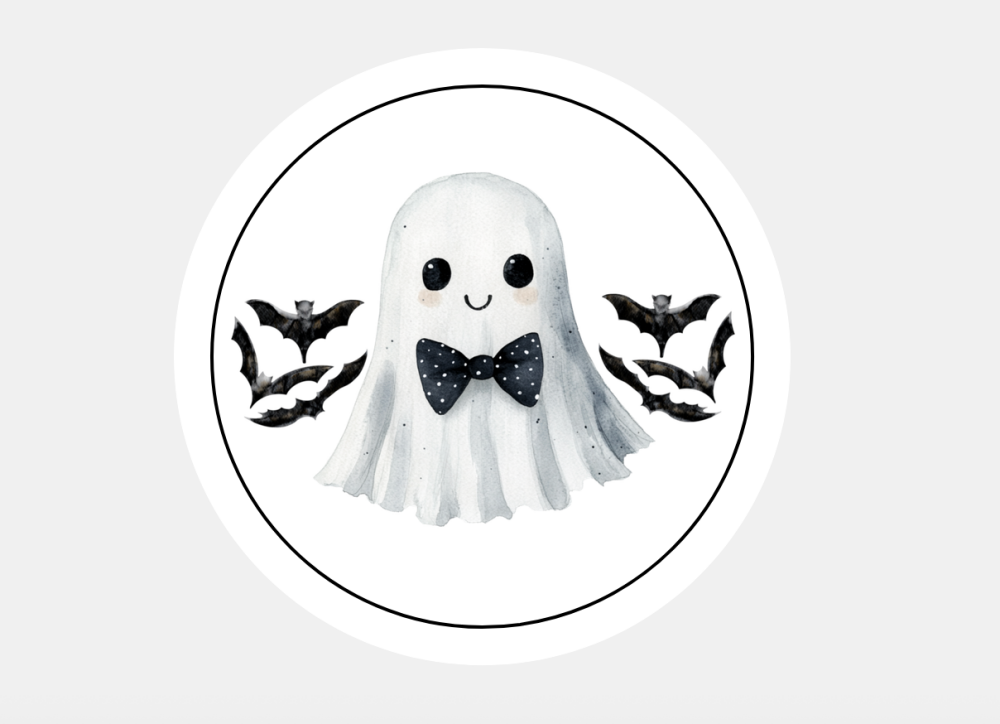 Halloween Boy Boo Ghost Paper Stickers Labels Seals