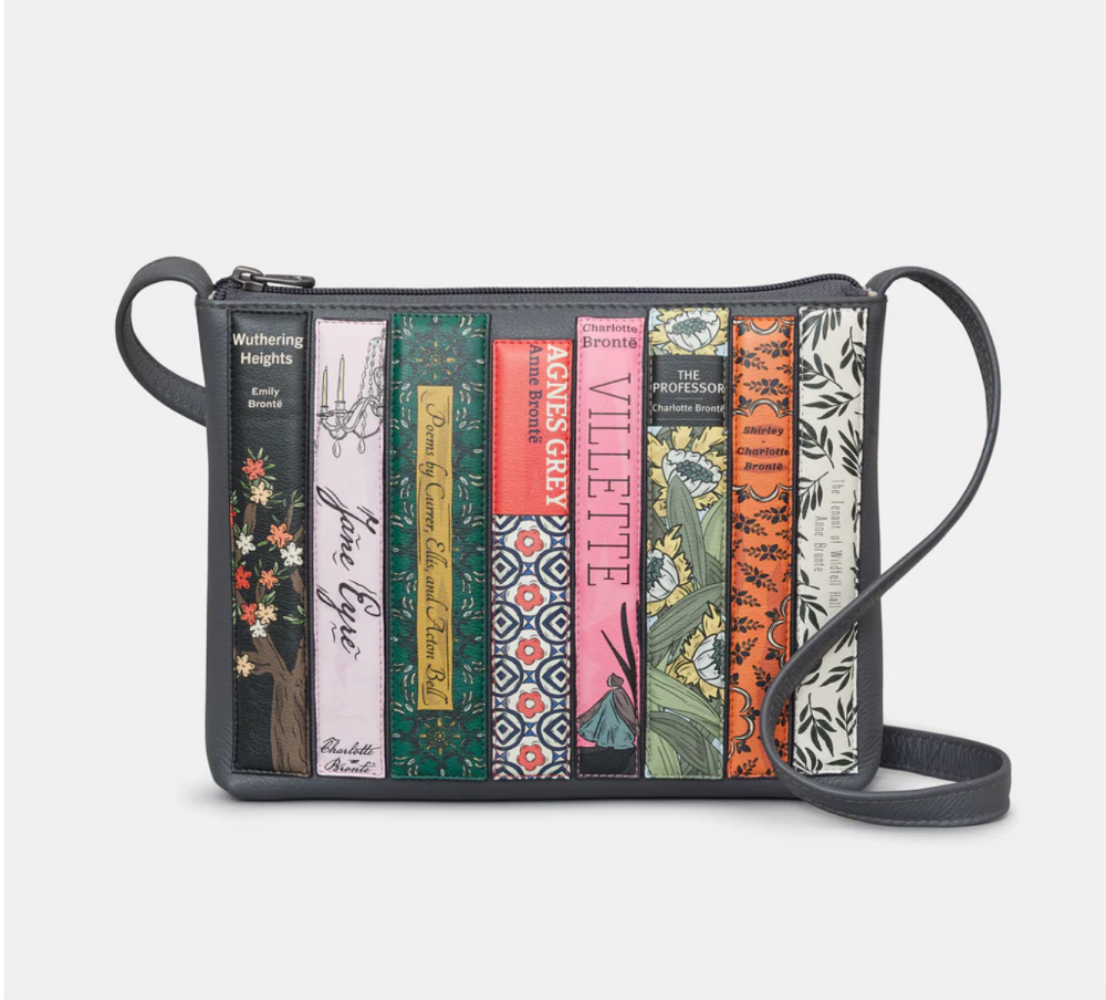 Bronte Bookworm Grey Leather Cross Body Bag - Yoshi