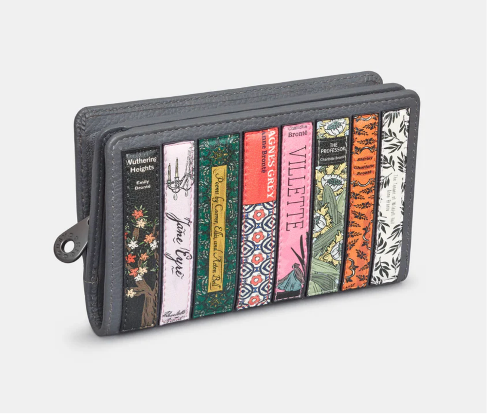 Bronte Grey Bookworm Zip Round Leather Purse - Yoshi