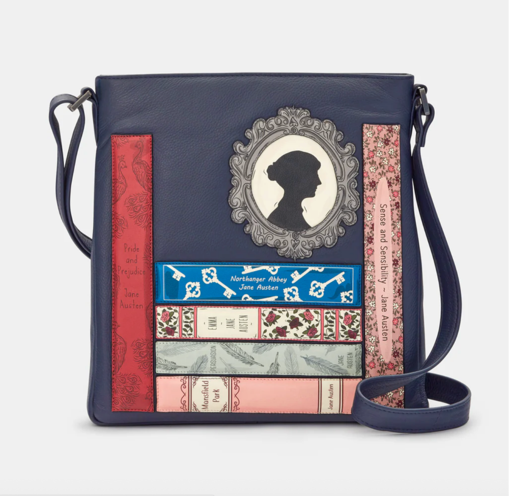 Jane Austin Navy Bookworm Leather Cross Body Bag - Yoshi