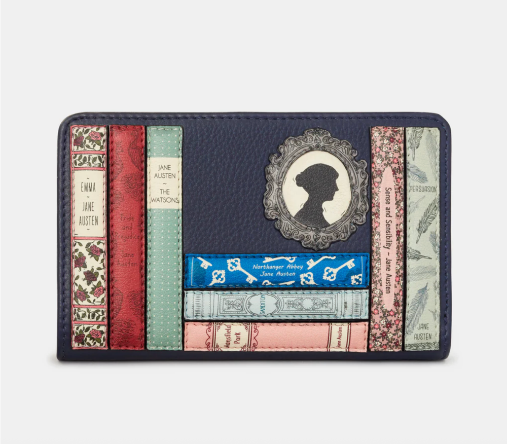 Jane Austin Zip Round Blue Leather Purse - Yoshi