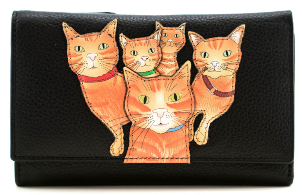 Kitty Crew Cat Design Leather Purse - Mala