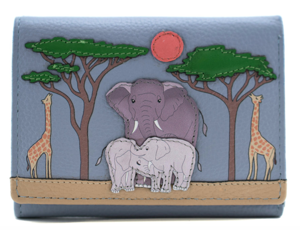 Savanna Safari Design Leather Purse - Mala