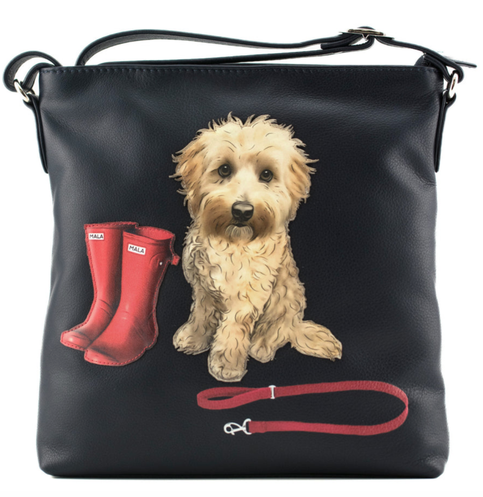Coco's Walk Cockerpoo Dog Soft Leather Cross Body Bag - Mala