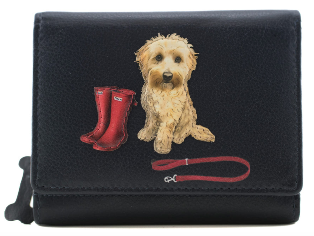 Coco's Walk Design Cockerpoo Dog Leather Purse - Mala