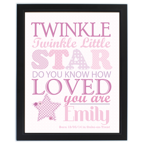 Twinkle Girl's Black Frame Poster