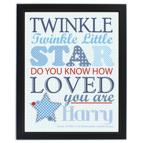 Twinkle Boy's Black Frame Poster